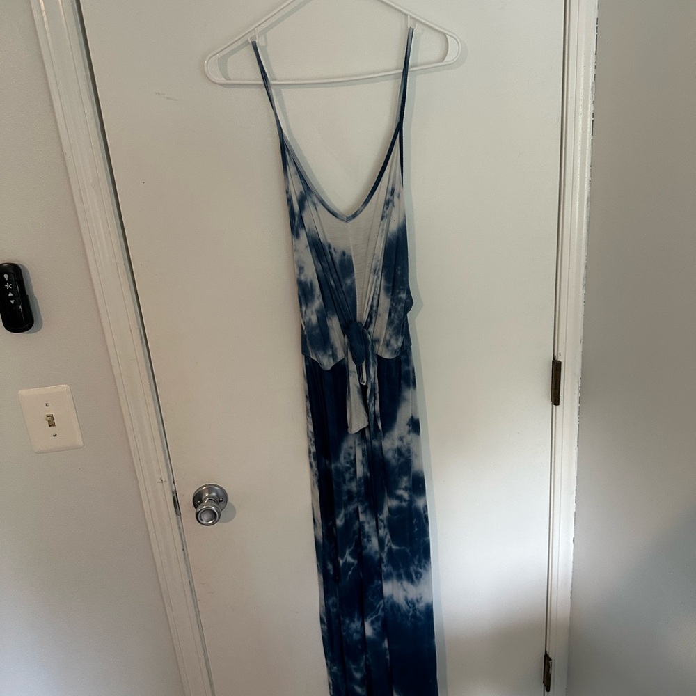 Blue Tie-Dye Maxi Dress